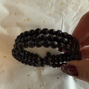 Elegant Black Beaded Bracelet